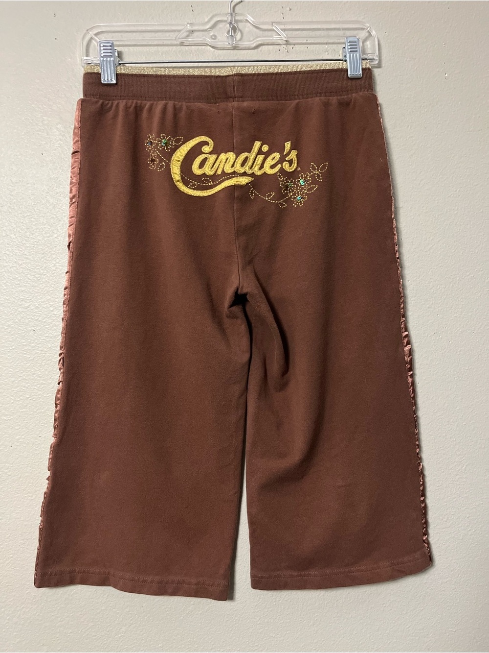 VTG Y2K Candies Wide Leg Capri Drawstring Pants Size XS Boho Indie Rave Hippie - Picture 3 of 9